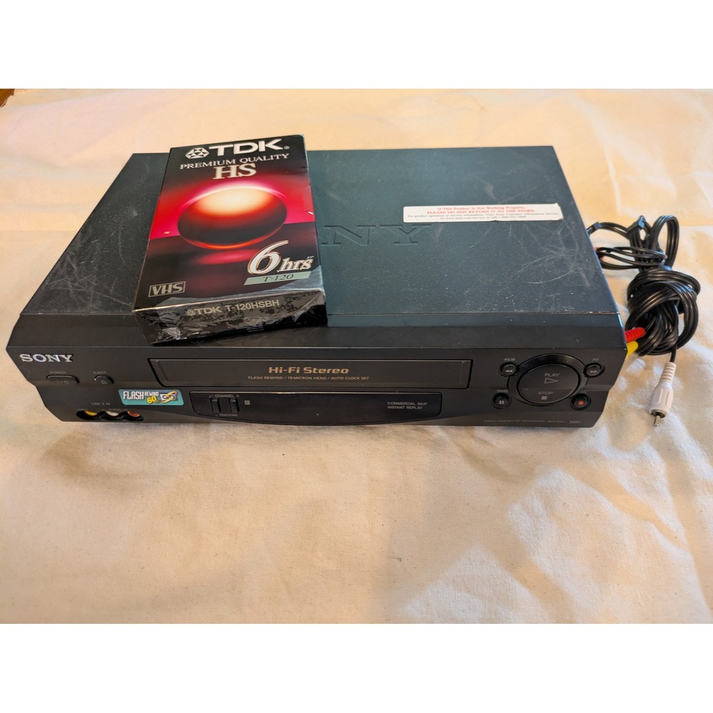 Sony SLV-N55 Hi-Fi Stereo VHS VCR Player 4-Head Black Working NO Remote